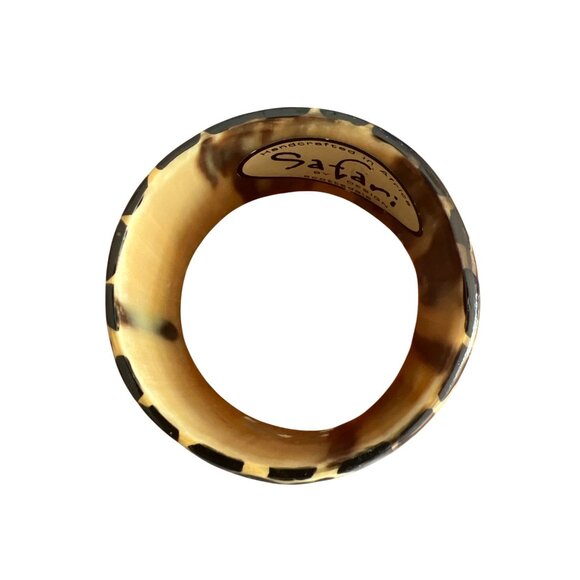 Safari By Design Bangle Bracelet Handcrafted In Africa Wide Animal Print Resin - Picture 3 of 5